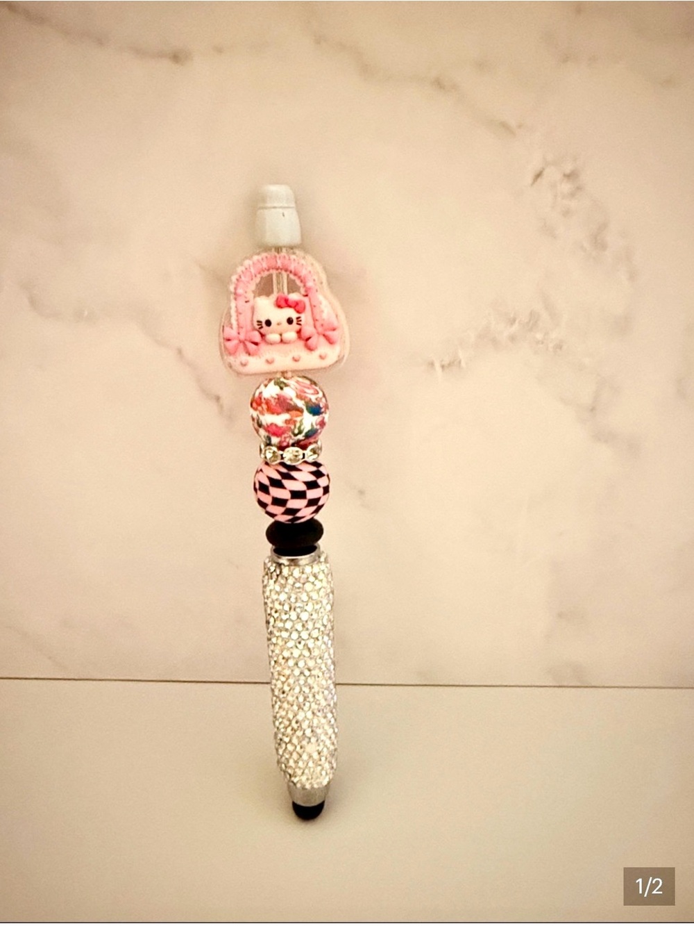 🩷✴️ Pink Hello Kitty Rhinestone Beaded Stylus 🌠cute, sparkly & stylish 🤩